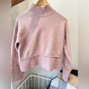 Marled Soft Pink Cowl Neck Sweater
